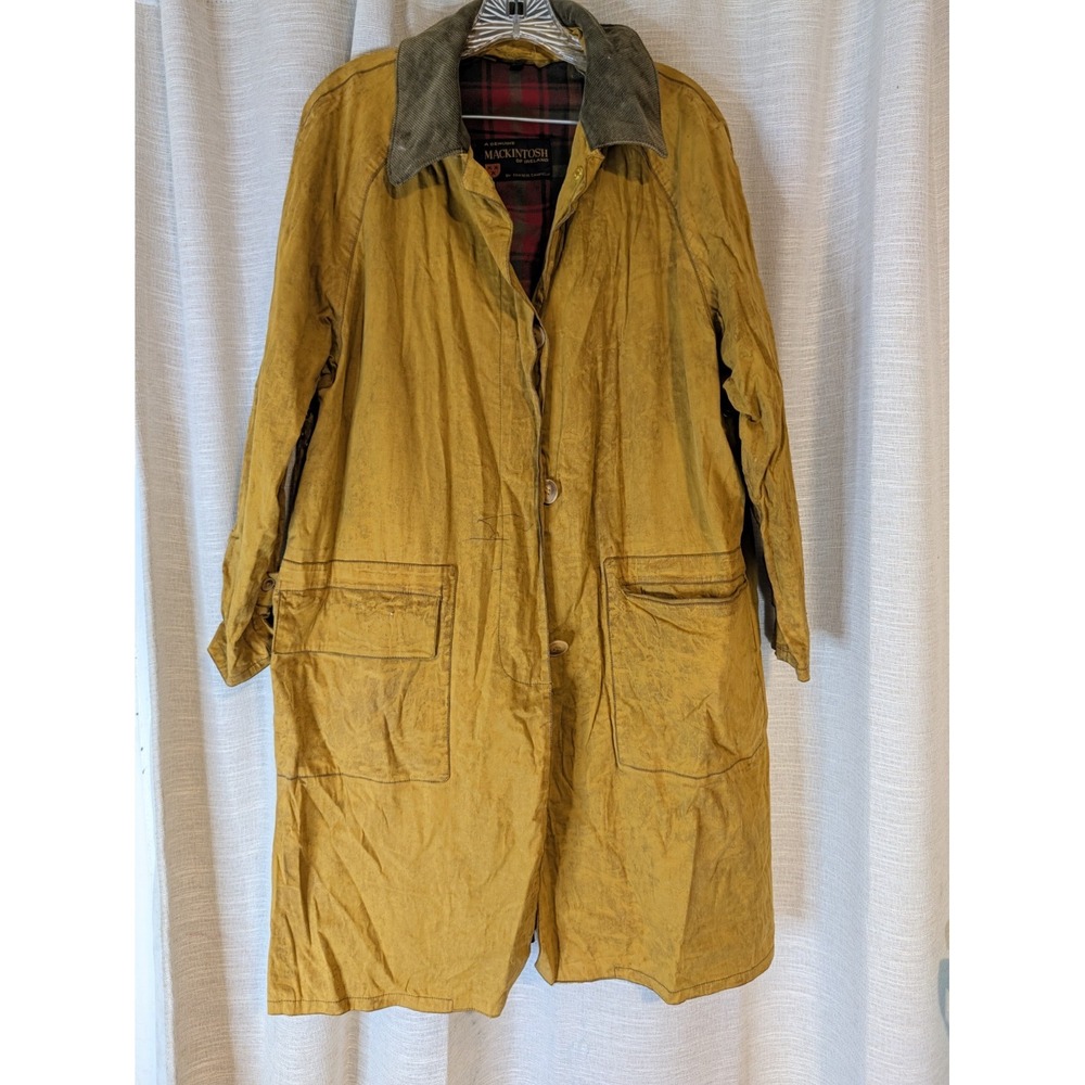 Vge Mackintosh Of Ireland Waterproof Mustard Yellow Jacket Size M Flawed